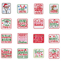 Patchs brodés drôles de Noël avec slogan, Père Noël, rennes, flocons de neige, badges thermocollants, appliques de vacances pour vêtements, sweats à capuche, sacs