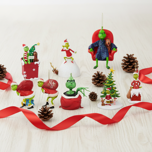 Décorations de Noël amusantes en acrylique <span class=keywords><strong>Grinch</strong></span> vert 2026, à suspendre pour sapin de Noël, vente en gros usine - Product Image 5
