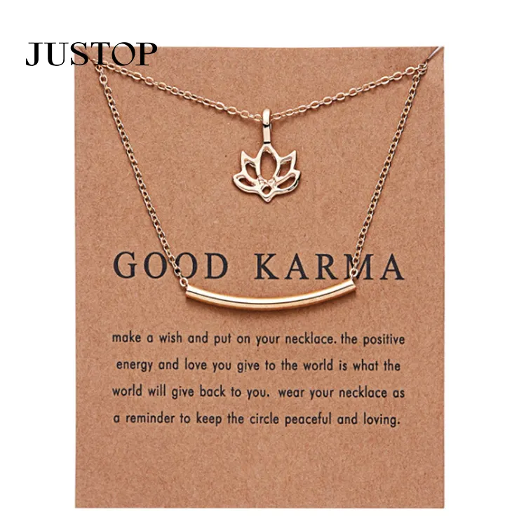JUSTOP Fashion Lucky Statement Women Gift Alloy Gold Chain Pearl Butterfly Elephant Pendant Necklace Jewelry With Card
