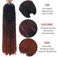 Treccine Sintetiche Faux Locs, Capelli Lisci Morbidi, Dreadlocks, Capelli all'Uncinetto Stile Dea per Donne