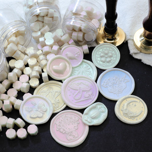 Pastilles de cire à cacheter octogonales nacrées dorées, assortiment de couleurs, pour sceller les enveloppes, 250g, 148 couleurs - Product Image 2
