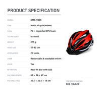 Casque de vélo pour adulte, moulé en interne, 22 aérations, réglable 57-62 cm, avec visière, doublure en velours amovible pour le cyclisme sur route