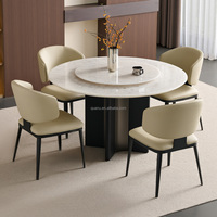 Table de salle à manger ronde moderne minimaliste blanche Dw1391 avec plateau en pierre, table de conférence pour la maison, le bureau ou l'hôtel