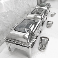 Réchaud de buffet en acier inoxydable avec plateau, capacité 9L, pour hôtels, restaurants, mariages