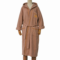 Peignoir de bain gaufré en coton doux pour la peau, avec capuche, pour hôtel et spa, pour femme, service ODM, absorbant, avec ceinture