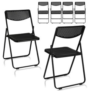 Chaises pliantes en plastique légères, lot de 6, chaise de jardin portable pour événements intérieurs et extérieurs - Product Image 4