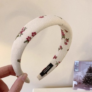 Vintage automne hiver tête accessoires maquillage éponge rembourré bandeau cheveux bande fleur tissu tissu bandeau pour femmes filles - Product Image 5