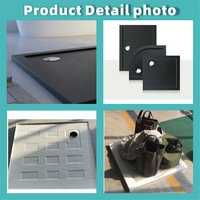 Receveur de douche texturé noir en ABS et résine, durable et de qualité supérieure, avec trou de drainage – Carrelage décoratif élégant pour zone de douche de salle de bain moderne