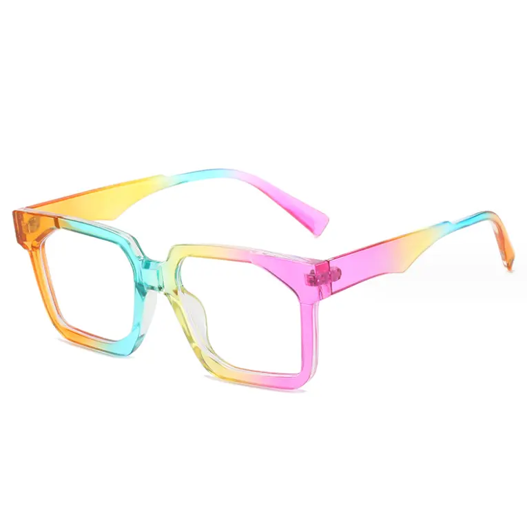 نظارات شمسية كلاسيكية مربعة شفافة كلاسيكية مضادة للأزرق ومضادة لتدرج الفهد نظارات شمسية ملونة للرجال والنساء