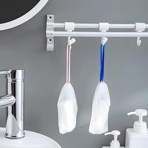 Bolsas de jabón exfoliantes con cordón, redes espumadoras para limpieza facial, para espumar y secar, colgables - Product Image 6