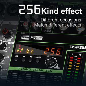 GT8 มิกเซอร์เสียงดิจิตอลระดับมืออาชีพ 8 แชนแนล พร้อมเพาเวอร์แอมป์ในตัว 500W*2 สำหรับสตูดิโอและการแสดงบนเวที - Product Image 4