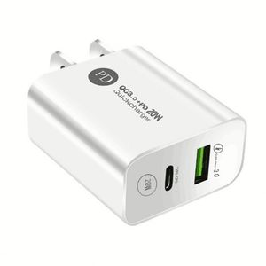 Factory Price Hot Sell PD 20W <b>USB</b> <b>C</b>+<b>USB</b> a QC 3.0 Dual Port Fast Charging Phone <b>Adapter</b> Fast Phone Charger - Product Image 1