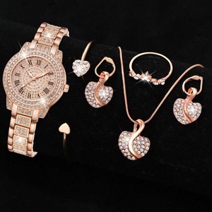 Reloj de Cuarzo de Acero Inoxidable de Lujo para Mujer con Juego de Joyería de Diamantes de Imitación, Collar y Pendientes con Diseño de Cisne y Corazón - Regalo Deportivo y Elegante - Product Image 3