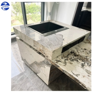 Phong Cách Hiện Đại Chất Lượng Cao Tùy Chỉnh Thiêu Kết Đá Rắn Bề Mặt Nhân Tạo Đá Cẩm Thạch Đá Thạch Anh Nhà Bếp <span class=keywords><strong>Countertop</strong></span> - Product Image 4