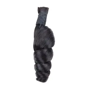 FH Wholesale Bulk Hair Vendor Unprocessed Raw Human Hair Bulk Deep Wave Bulk Braiding Human Hair