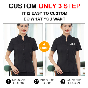 Logotipo personalizado Camisas casuales Hotel Restaurante Servicio Personal Uniforme Unisex Camarero Polos - Product Image 4