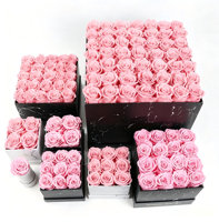 Rosas Preservadas Personalizadas con Logotipo, Eternas, Infinitas, en Caja Cuadrada o de Corazón, de Larga Duración (3-5 Años), para Graduación