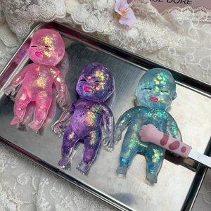 Juguete Blandito de Maltosa con Purpurina, Muñeca Transparente de TPR para Dormir, Juguete Antiestrés de Rebote Lento para Apretar - Product Image 4