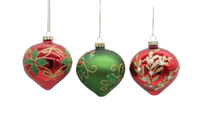 Handgemaakte antieke imitatie glazen kerstboom scène hanger 8cm glazen ambachtelijke decoratie