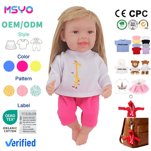 Ensemble de vêtements pour poupées reborn MSYO, t-shirt à manches longues à imprimé <span class=keywords><strong>girafe</strong></span> blanche et pantalon capri rose, cadeau promotionnel - Product Image 1