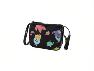 Portamonete Stampato con Cinturino Lungo, Mini Borsa con Cerniera in Neoprene, Unisex con Disegni Cartoon - Product Image 1