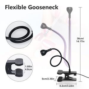 Lampe UV LED 3W noire et argentée à col de cygne et pince, 35NM, pour séchage et polymérisation des ongles en gel – Meilleure vente - Product Image 3