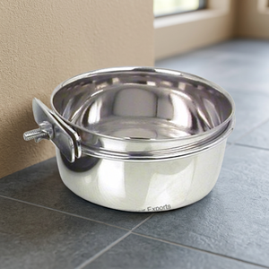 Stainless Steel Sustainable Eco-Friendly Mayur Exports Model 2045 Coop Cup Clamp Durable Feeding Bowl for Birds Dogs <b>Cats</b> Small - Product Image 2