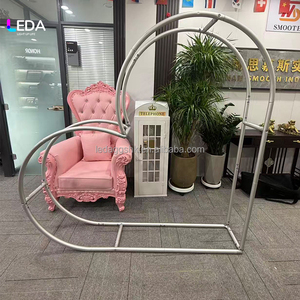 Arco de tela con forma de corazón de metal de doble capa para telón de fondo de boda al aire libre - Product Image 4