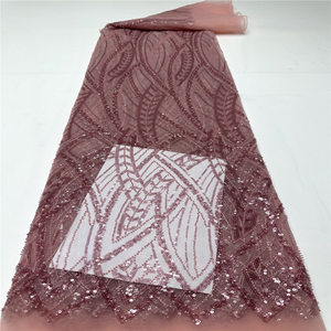 Sequin Ren Vải 100% Polyester Nước Hòa Tan Thêu Hoa Cho Váy Cưới Túi Xách Nhà Dệt May Hiện Đại Phẩm Giá Phong Cách - Product Image 3