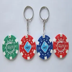 扑克芯片钥匙链骰子很多赌场定制颜色可选钥匙扣批发