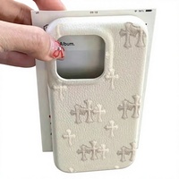 Casing HP Silikon Gel Matte Desain Hewan Premium untuk 17/16 Pro/15/14/13 Pola Silang Perlindungan 360