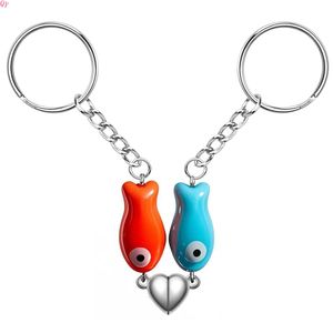 QQ 2026 Nuevo y Moderno Colgante de Pareja de Acero Inoxidable y Cerámica con Diseño de Pez, Regalo para el Día de San Valentín, Llavero con Mosquetón - Product Image 5