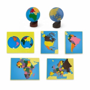 Kit de démarrage Montessori Géographie et Culture : 2 globes, 5 puzzles de cartes des continents (Amériques, Afrique, Europe) - Product Image 2