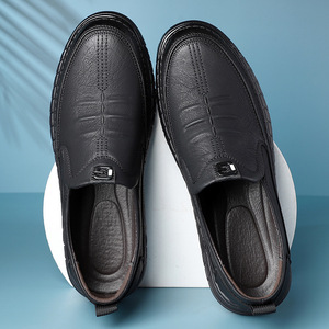 Mocasines de Cuero Casuales de Negocios para Hombre, con Suela de Goma, Color Gris Sólido, Hechos en Wenzhou - Product Image 2