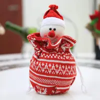 Décoration de noël créative pour enfants, sac de pommes tricoté, sac cadeau de réveillon de noël, bonhomme de neige 1 + Elk1 noël
