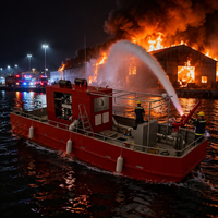 Bateau de lutte contre les incendies en alliage d'aluminium de 11,5 m avec moniteurs d'eau avant et arrière