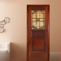 Porte en bois massif Sapele, porte peinte, porte simple composite, porte intérieure en verre pour salle de bain, portes intérieures massives