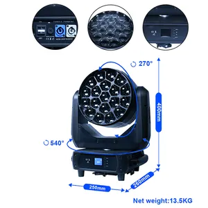 제어 사운드 활성화 무대 조명 장비 Dmx 컨트롤러 512 Led19 * 40 줌 이동 헤드 라이트