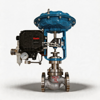Vanne de régulation à diaphragme pneumatique avec positionneur intelligent 4-20 mA et actionneur linéaire pour le contrôle du débit de vapeur et la régulation de la pression