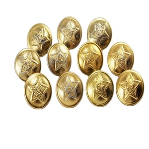 Botón de latón para ropa uniformes alta calidad redondo oro blanco 24Mm 2 agujeros ropa Botón de latón para ceremonial - Product Image 6