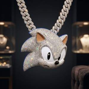 Maßgefertigte Cartoon-Tier-Anhänger-Halskette mit Moissanit-Besatz, 925 Silber Emaille-Charm-Schmuck für Partygeschenke - Product Image 3