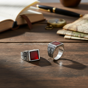 925K Sterling <b>Silver</b> Carnelian <b>Men</b> <b>Ring</b> - Product Image 3