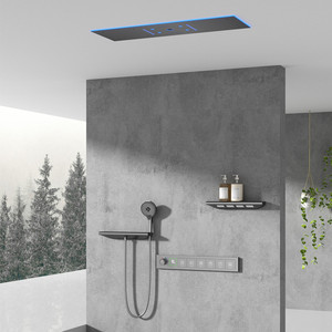 <span class=keywords><strong>Prix</strong></span> <span class=keywords><strong>d</strong></span>'usine Douche de pluie de luxe au design <span class=keywords><strong>mural</strong></span> Bain à effet de pluie Cascade Ensemble de douche Or Noir Ensemble de douche de salle de bain avec jets - Product Image 4