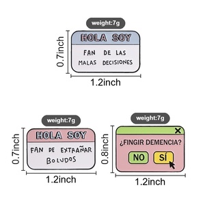 Pin esmaltado del Trío de <span class=keywords><strong>Memes</strong></span> Españoles, insignia para solapa, decoración para chaqueta y bolso de uso diario - Product Image 6