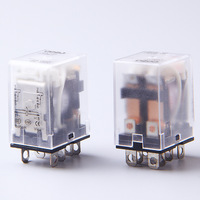 Relais intermédiaire électromagnétique miniature AC250V 2 ouvertes 2 fermées DPDT faible puissance 10A contact en cuivre protection scellée LY2NJ