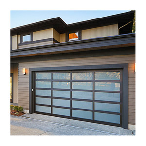 CBMMart America Porte de <span class=keywords><strong>garage</strong></span> électrique automatique à enroulement avec cadre de porte résidentielle en alliage d'aluminium fini en verre trempé - Product Image 3