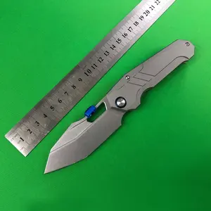 New arrival ball bearing titanium alloy handle outdoor folding knife