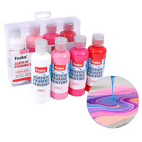 Prêt à expédier – Lot de 4 peintures acryliques à couvrance élevée et à flux uniforme pour la peinture sur la plupart des surfaces : toile, verre, bois