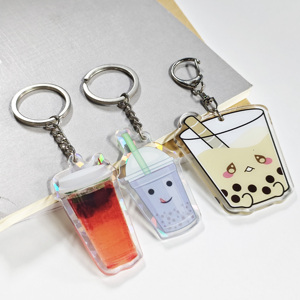 Design Custom Printed Plastic Amulet Transparent Epoxy Holographic Acrylic <b>Keychain</b> Customization - Product Image 4