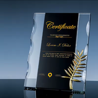 2024 vente en gros usine Souvenir cadeau en bois rond cristal verre trophée Sublimation Prix Plaque